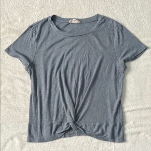 Pink Republic Gray Blue Tie Front T-Shirt